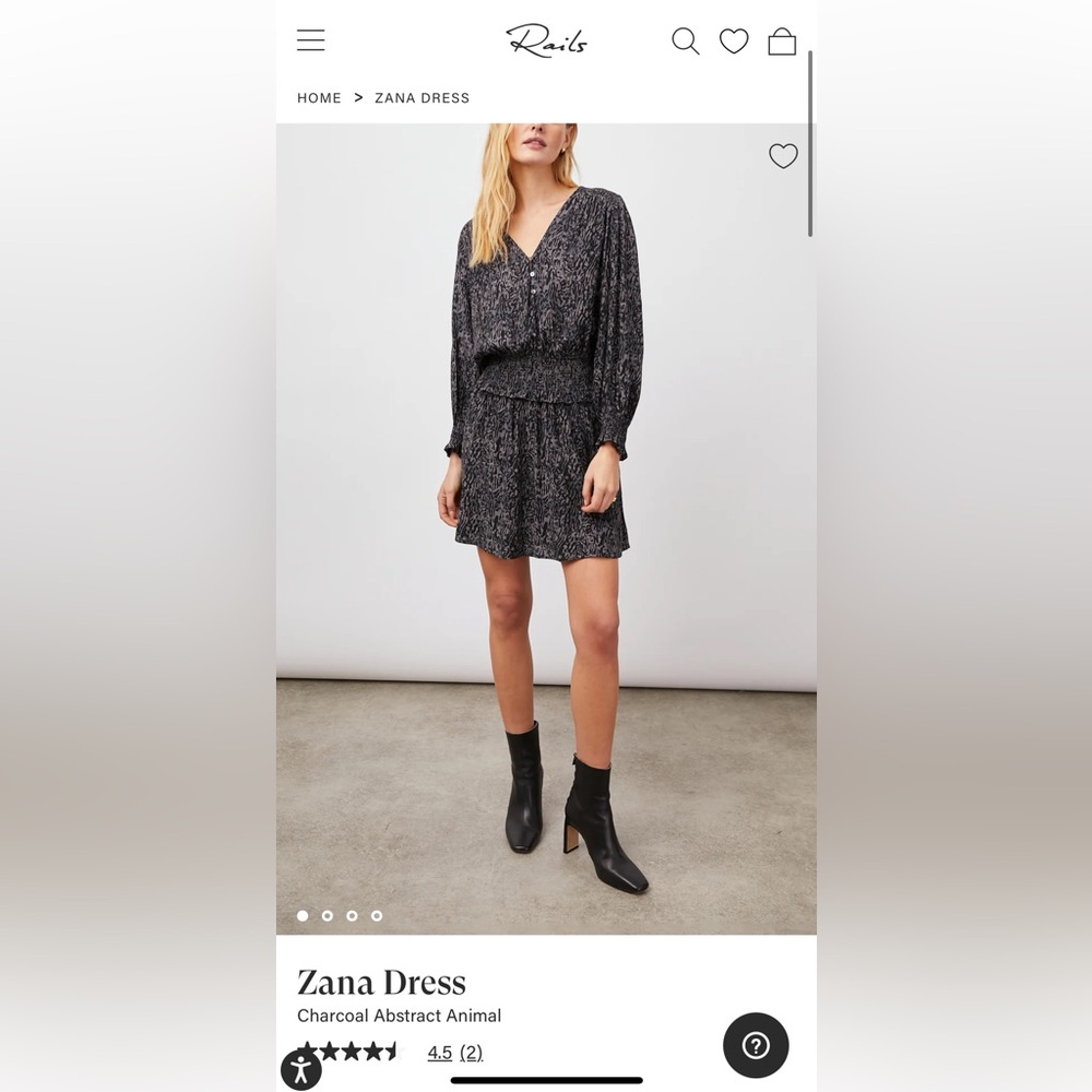 Rails Zana Dress - Charcoal Abstract